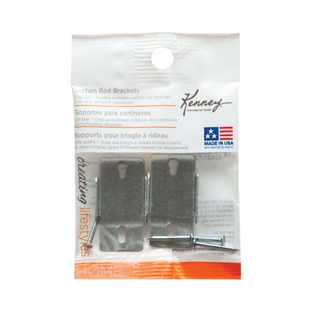 Kenney Mfg Kenney Chrome Silver Double Curtain Rod Bracket 4.5 in. L KN852